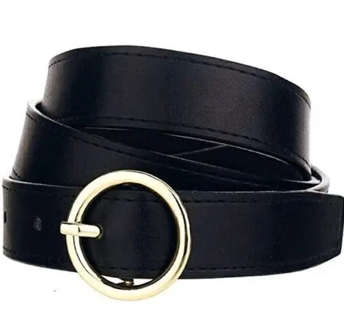 Light Weight Pure Black Leather Women Belt With Fine Finishing Size: As Per Customer