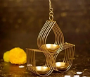 Metal 3 Pcs Hanging Tealight Candle Holder