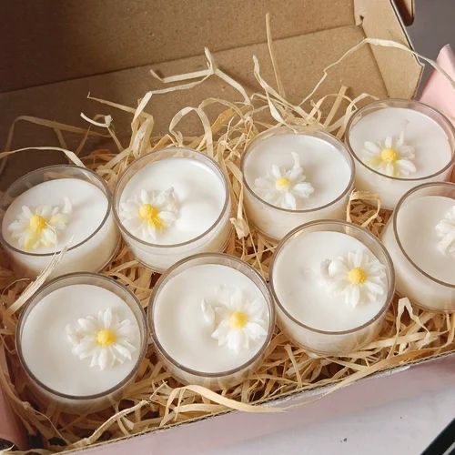 Soy Wax Tea Light Candle, Aroma Set Of 8