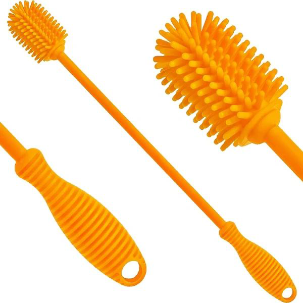 Silicone Bottle Cleaning Brush With Long Handle Ideal For Baby Bottles Water Bottles Containers Vases And Glass