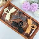 Bow matte finish hair claw-Medium