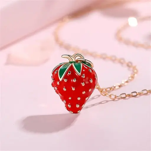 strawberry pendant necklace